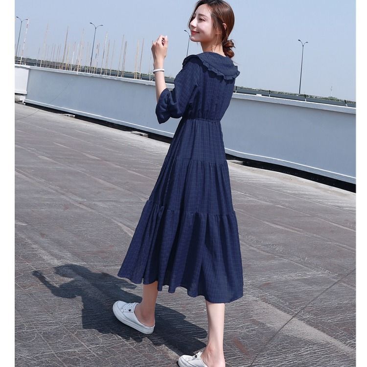 French Vintage Floral Midi Dress - Midi Fashion eleganckie 2021 bufiaste rękawy