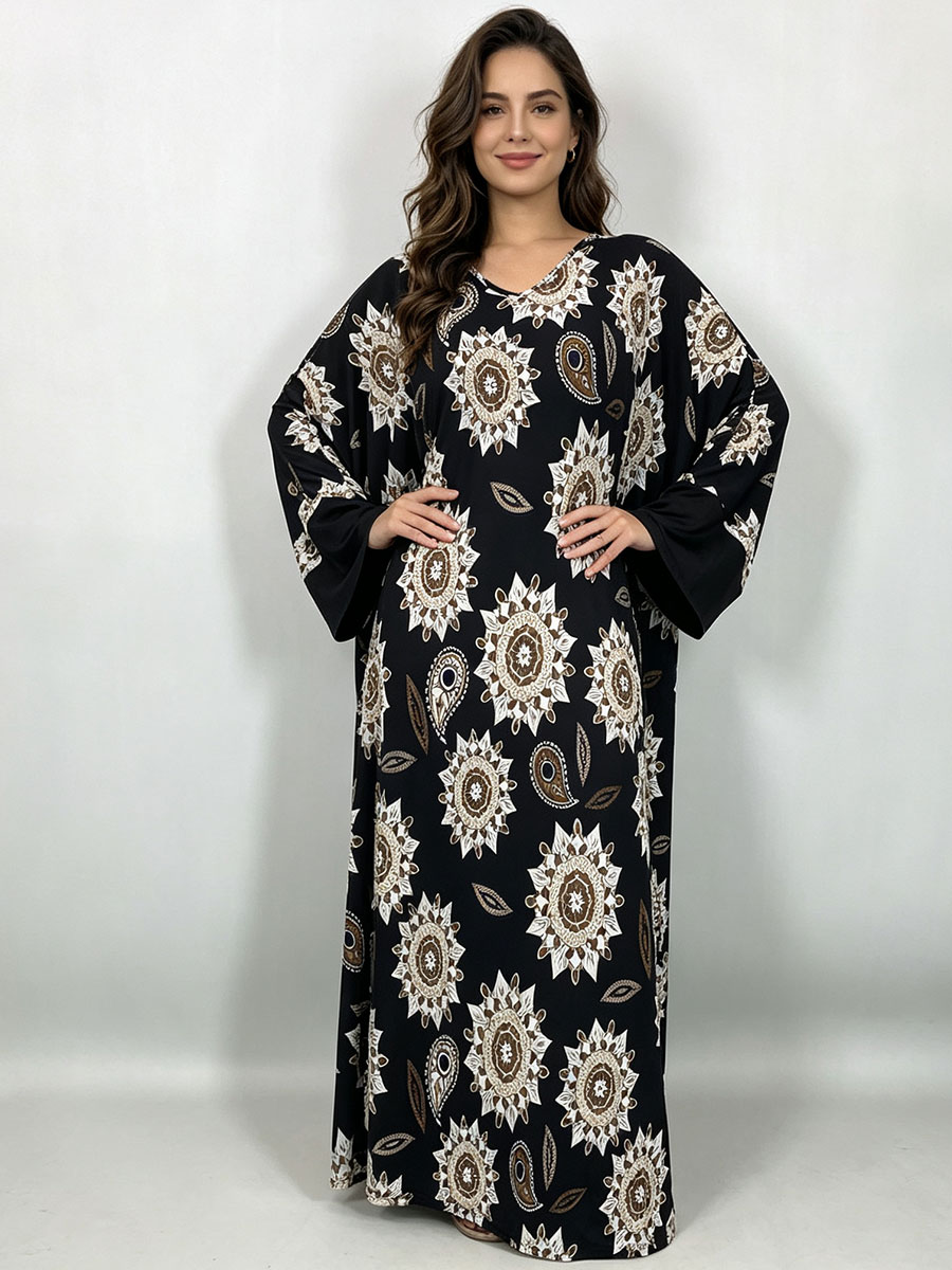 Boho Summer Beach Maxi Dress - Długa, luźna sukienka w stylu boho,