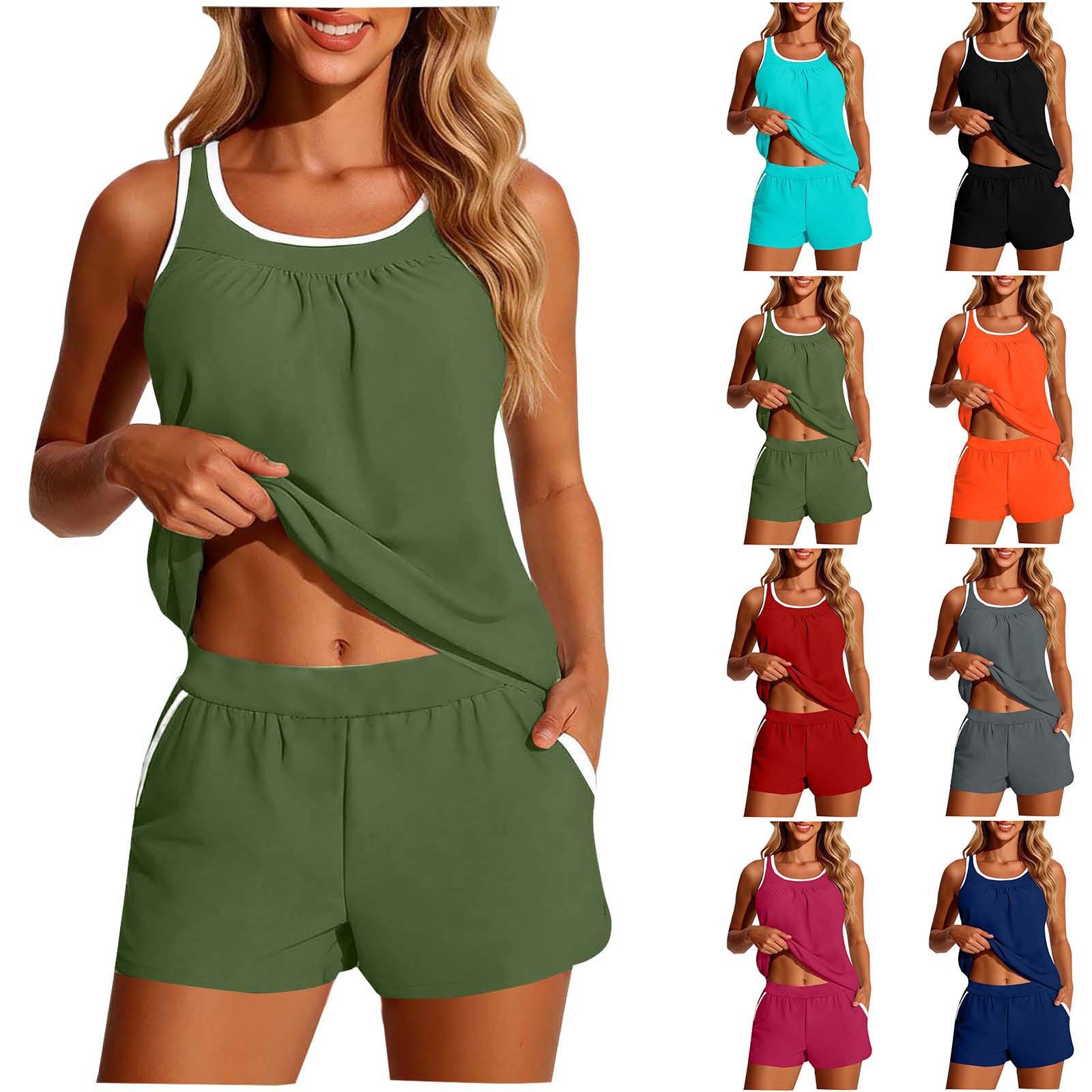 Swimwear - Damski dwuczęściowy strój kąpielowy bez rękawów,