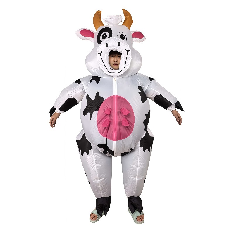 Dresses - Zabawny kostium krowy na Halloween, nadmuchiwany