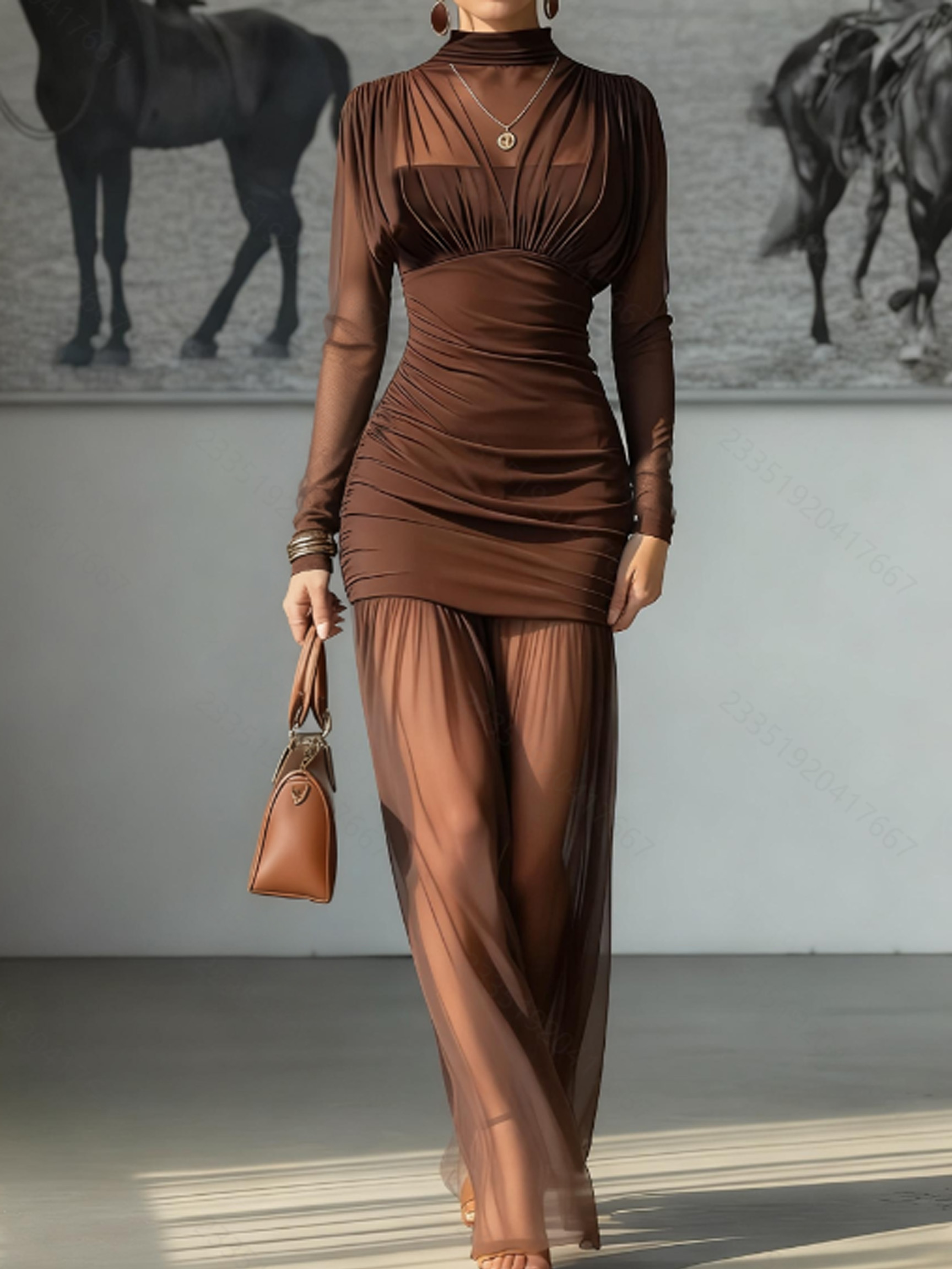Elegancka, zwiewna sukienka z  – Sexy Mesh Sheer Bodycon Dress recenzja i cena