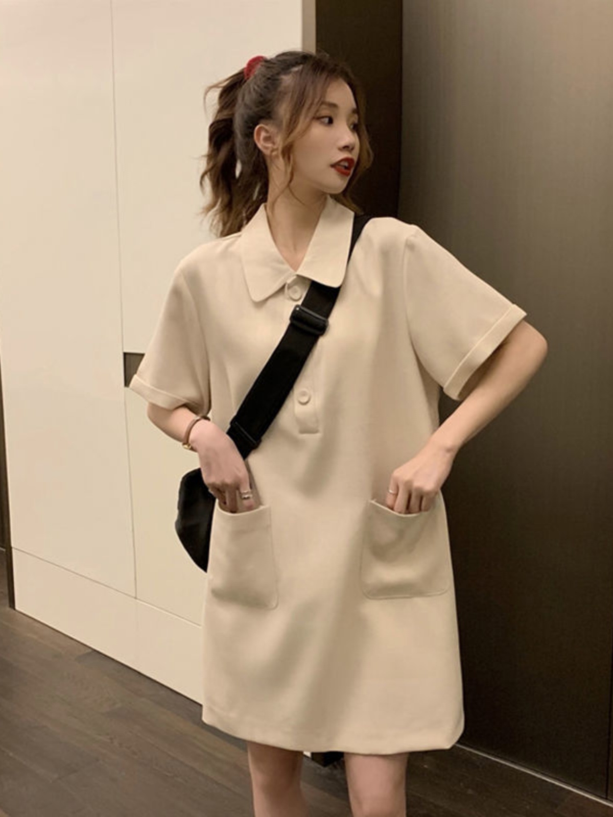 Sukienka plus size w kształcie – Korean Style A Line Shirt Dress recenzja i cena
