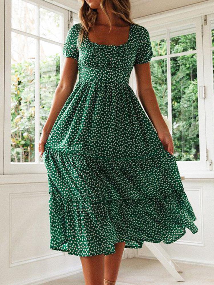 Vestidos Vintage Vintage Print – French Vintage Floral Midi Dress recenzja i cena