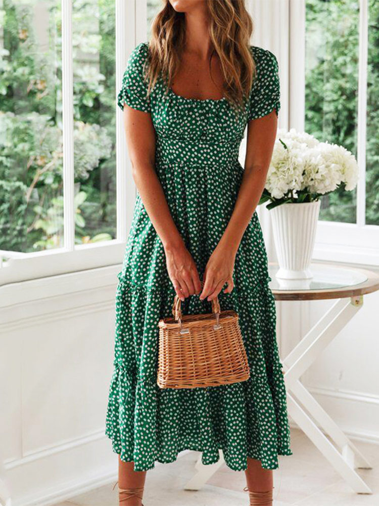 Vestidos Vintage Vintage Print – French Vintage Floral Midi Dress recenzja i cena