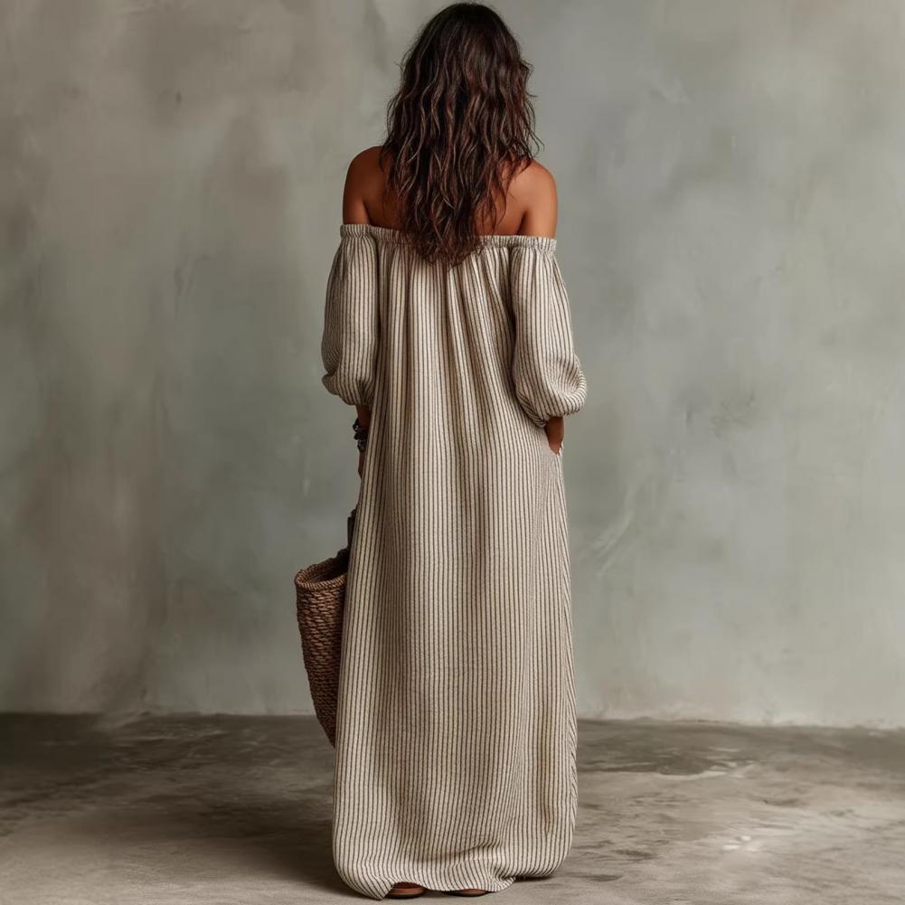 Sukienka maxi damska na wiosnę – Off Shoulder Puff Sleeve Sundress recenzja i cena
