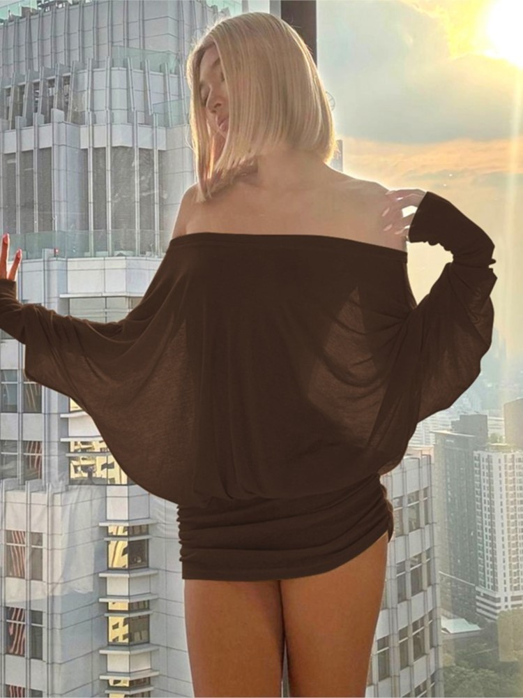 Nowa Moda Sukienki Mini z Odkr – Sexy Mesh Sheer Bodycon Dress recenzja i cena