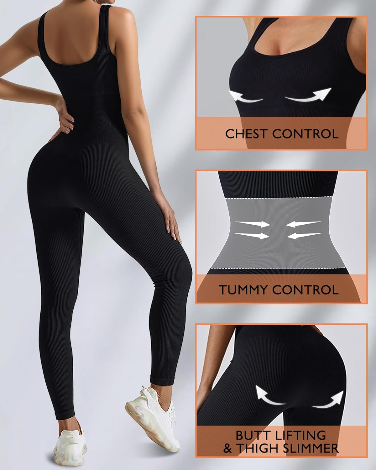 Damski bezszwowy kombinezon do – Seamless Ribbed Workout Tank Top recenzja i cena