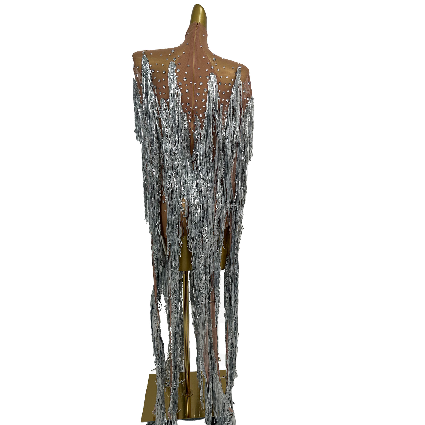 yusanBar Prześwitująca Sukienk – Sparkly Rhinestone Club Party Dress recenzja i cena