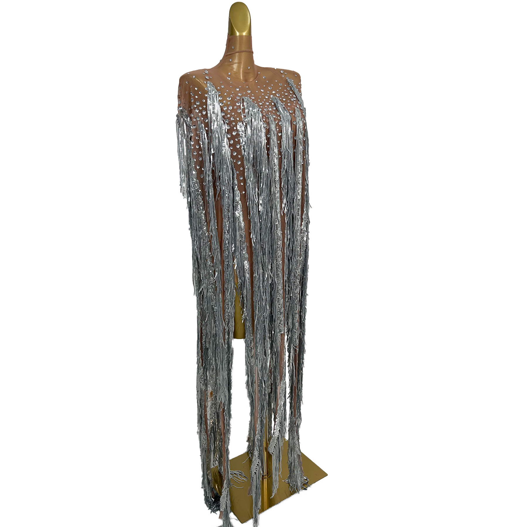 yusanBar Prześwitująca Sukienk – Sparkly Rhinestone Club Party Dress recenzja i cena