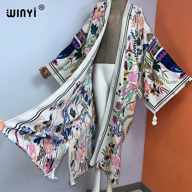 Kimono WINYI nowa letni nadruk – Boho Summer Beach Maxi Dress recenzja i cena