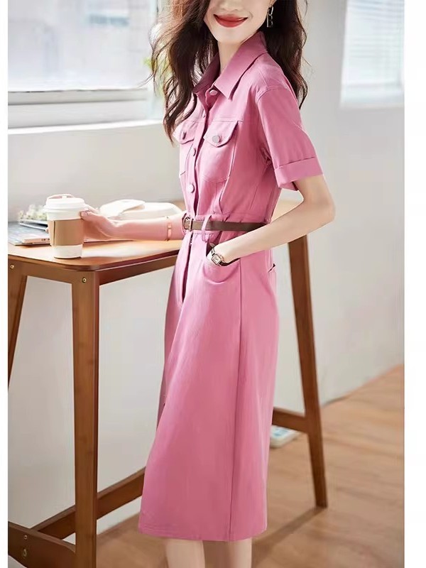Elegancka damska sukienka kosz – Korean Style A Line Shirt Dress recenzja i cena