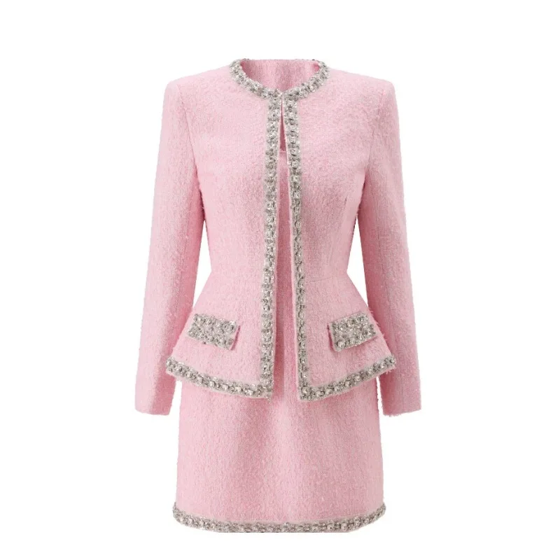 Damski dwuczęściowy zestaw z r – Tweed Two Piece Blazer Dress recenzja i cena