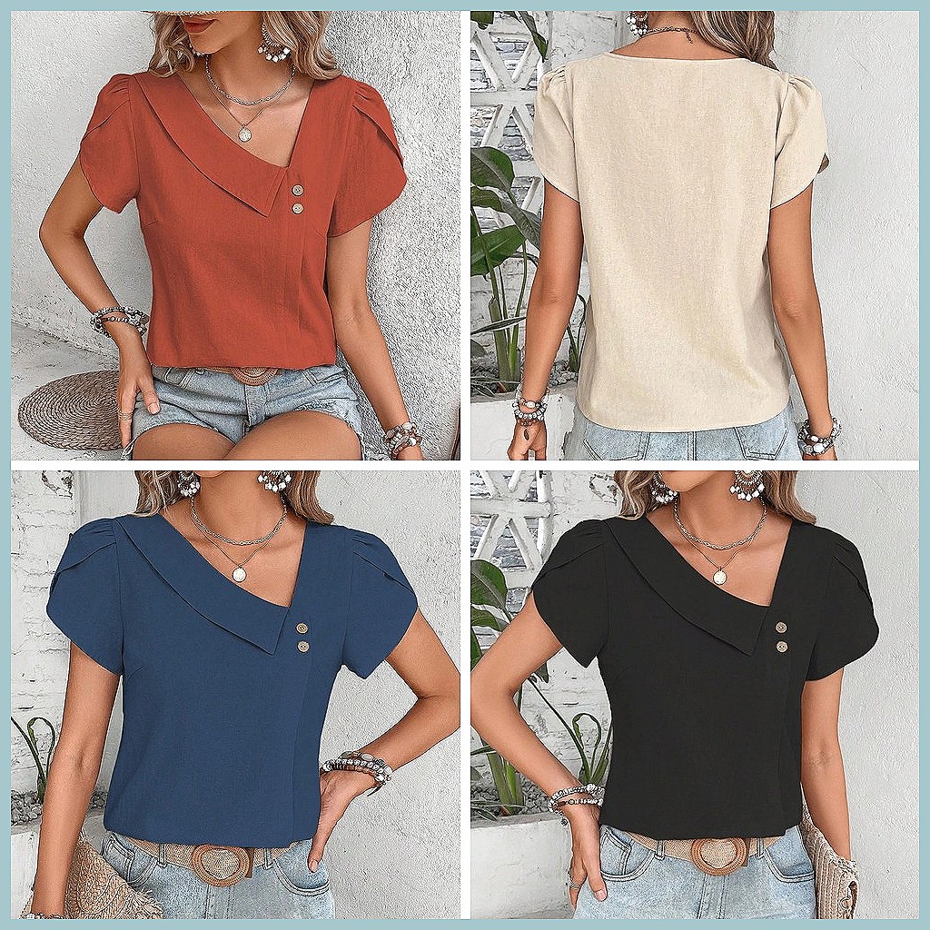 Damska bluzka w jednolitym kol – Blouses recenzja i cena