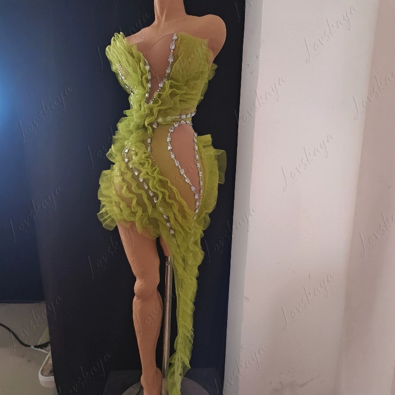 Luksusowa, przezroczysta sukie – Sparkly Rhinestone Club Party Dress recenzja i cena